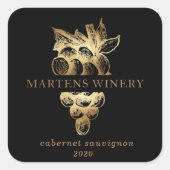 Golden Tal Weinkultur und Erde Weinroute Mendrisio Quadratischer Aufkleber (Vorderseite)