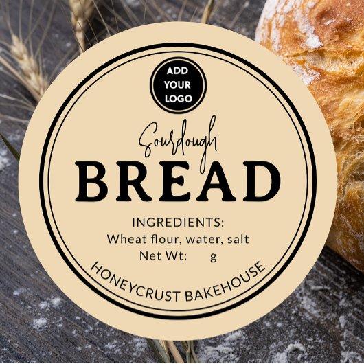 Golden Tan Bakery Sourdough Bread Label Sticker
