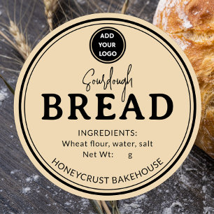 Golden Tan Bakery Sourdough Brot Etikettenaufklebe Runder Aufkleber