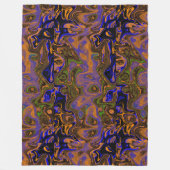 Golden Tan, Blau und grüner Brandstein Fleecedecke (Vorderseite)