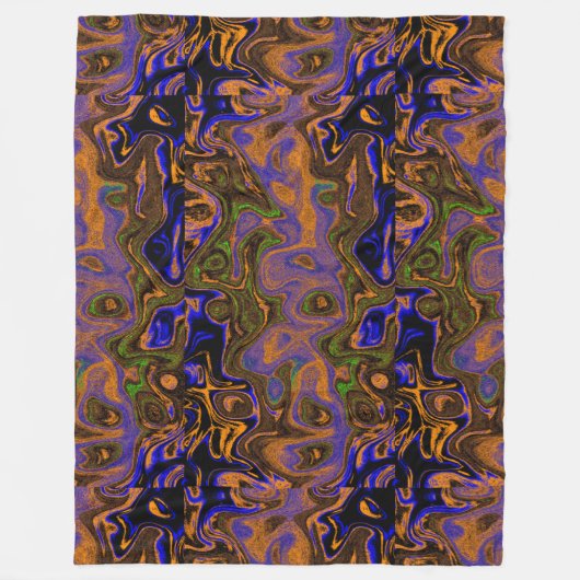 Golden Tan, Blau und grüner Brandstein Fleecedecke (Vorderseite)