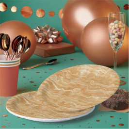 Golden Tan Egyptian Marbled Pappteller