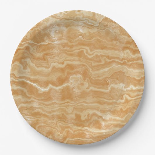 Golden Tan Egyptian Marbled Pappteller (Vorderseite)