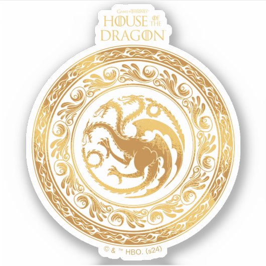 Golden Targaryen Wappen Aufkleber (Vorderseite)