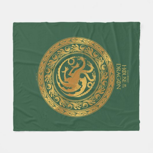 Golden Targaryen Wappen Fleecedecke (Vorderseite (Horizontal))