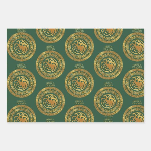 Golden Targaryen Wappen Geschenkpapier Set (Vorderseite)