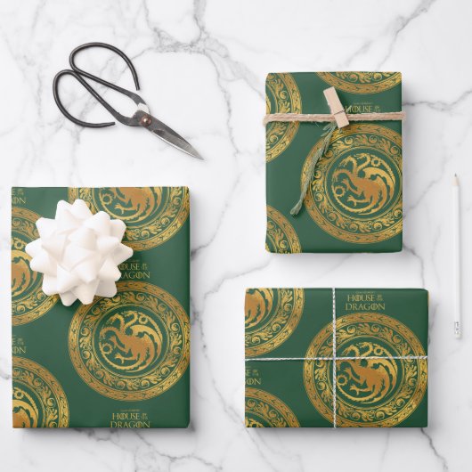 Golden Targaryen Wappen Geschenkpapier Set (Vorderseite)