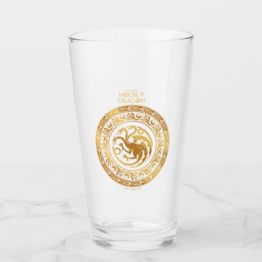 Golden Targaryen Wappen Glas (Vorderseite)