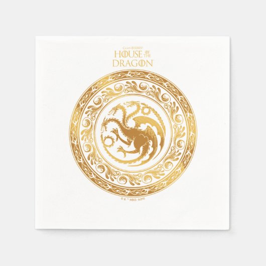 Golden Targaryen Wappen Serviette (Vorderseite)