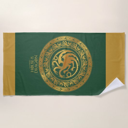Golden Targaryen Wappen Strandtuch (Vorderseite)