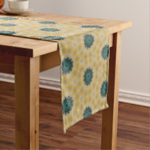 Golden Teal Medallion Tile Pattern