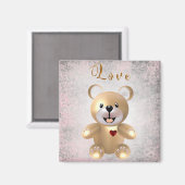 Golden Teddy Bär 3 Magnet (Vorderseite/Rückseite)
