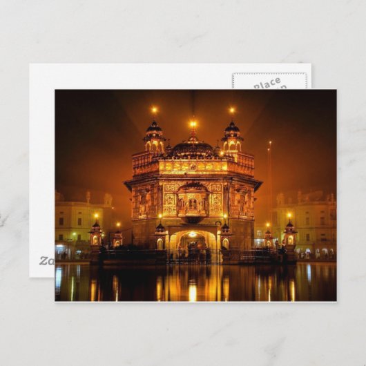 GOLDEN TEMPLE AMRISTAR POSTKARTE (Vorne/Hinten)