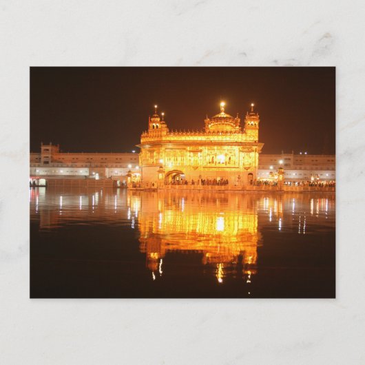 Golden Temple Amritsar North India - Nacht Postkarte (Vorderseite)
