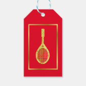 Golden Tennis Racket Silhouette Geschenkanhänger (Vorderseite)