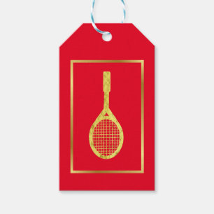 Golden Tennis Racket Silhouette Geschenkanhänger