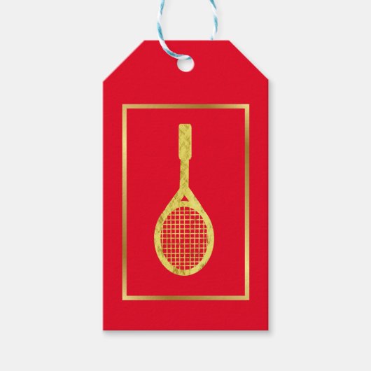 Golden Tennis Racket Silhouette Geschenkanhänger (Vorderseite)