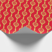 Golden Tennis Rackets Silhouetten Umschlagpapier Geschenkpapier (Ecke)