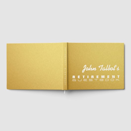 Golden Texture Custom Retirement Gästebuch (Voll)