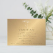 Golden Texture Dandelion Hochzeitsempfang Einladung (Stehend Vorderseite)