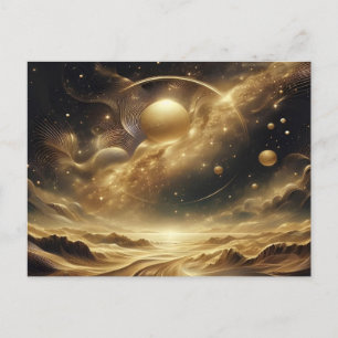 Golden Textures Ästhetische Sternennacht Wallpaper Postkarte