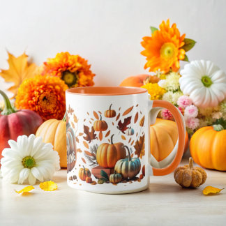 Golden Thanksgiving Pumpkin Tasse