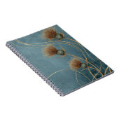 Golden Thistle Teal Blue Texture Elegance Notizblock (Rechte Seite)