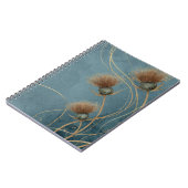 Golden Thistle Teal Blue Texture Elegance Notizblock (Linke Seite)