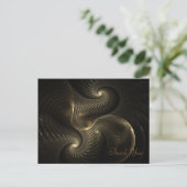 Golden Thread Spirale Fraktal Art Postkarte (Stehend Vorderseite)