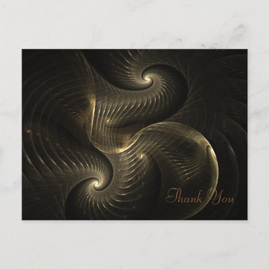 Golden Thread Spirale Fraktal Art Postkarte (Vorderseite)