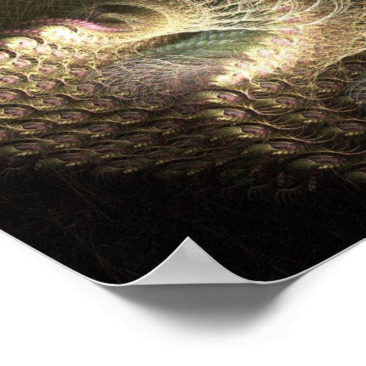 Golden Threads Flame Fraktal Poster (Ecke)