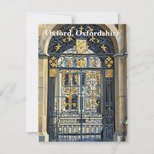 Golden Threshold - Verziertes Tor in Oxford Postkarte