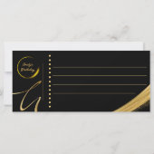 Golden Ticket Black and Gold Einladungskarte (Rückseite)