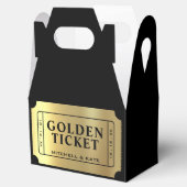 Golden Ticket Black & Gold Wedding Geschenkschachtel (Geöffnet)