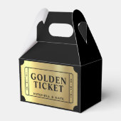 Golden Ticket Black & Gold Wedding Geschenkschachtel (Vorderseite)