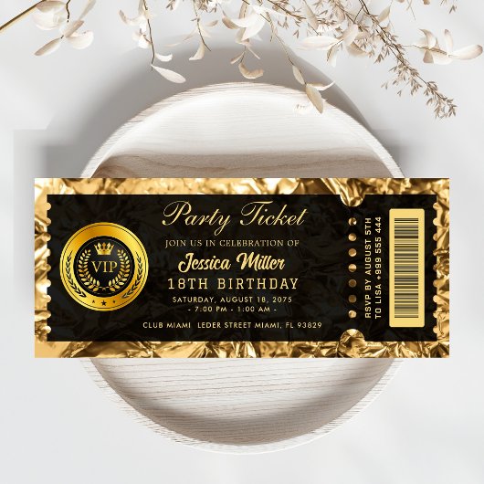 golden ticket invitations einladung