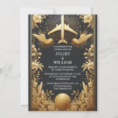 Golden Ticket Pass Boarding Pass Hochzeit Einladung (Vorderseite)