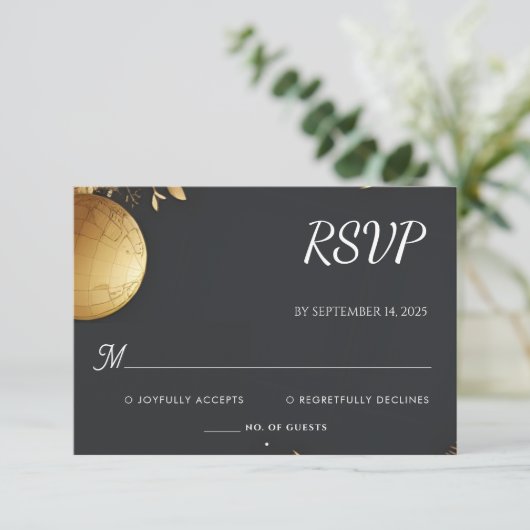 Golden Ticket Pass Boarding Pass Hochzeit RSVP Karte (Stehend Vorderseite)