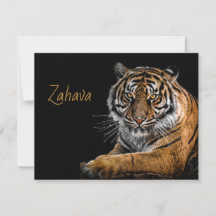 Golden Tiger Flat Danke Note Card