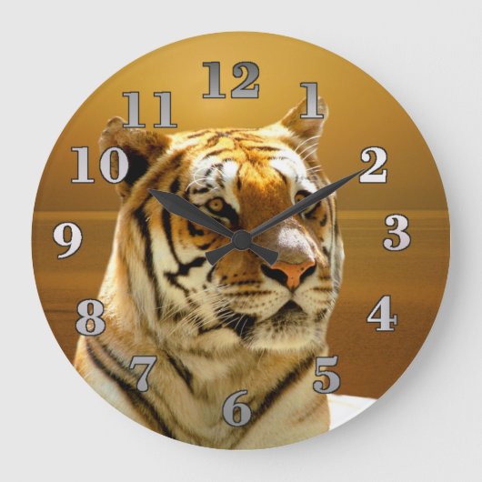 Golden Tiger Große Wanduhr (Vorderseite)