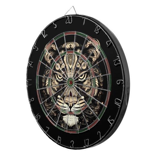 Golden Tiger Head Dartscheibe (Vorderseite rechts)