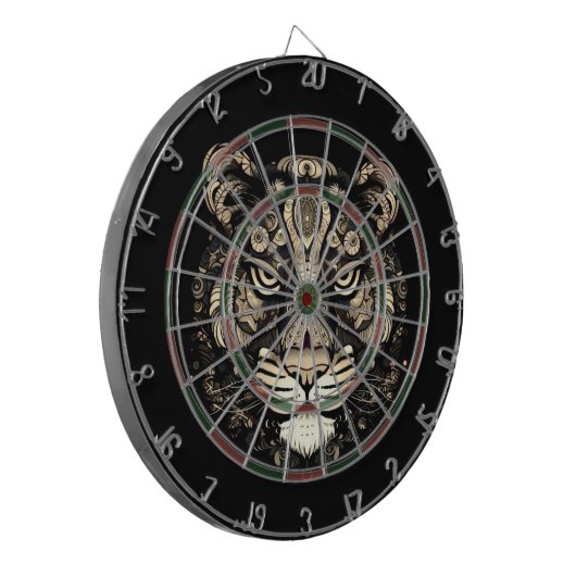 Golden Tiger Head Dartscheibe (Vorderseite Links)