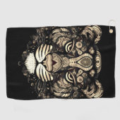 Golden Tiger Head Golfhandtuch (Horizontal)