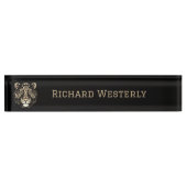 Golden Tiger Head Namensplakette (Vorderseite)