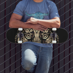 Golden Tiger Head Skateboard