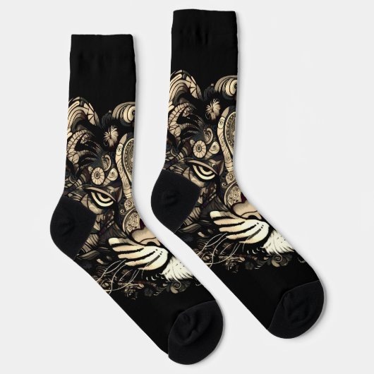 Golden Tiger Head Socken (Rechts)