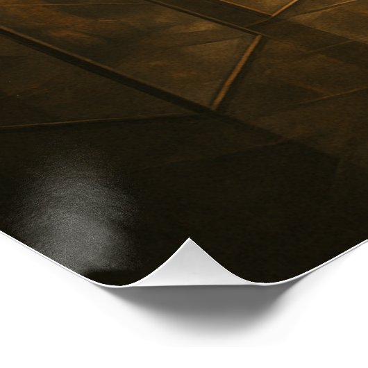 Golden Tiger in a Mirror Maze – GeoWild Art Poster (Ecke)