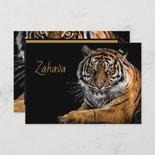 Golden Tiger Response Card RSVP Karte (Vorne/Hinten)