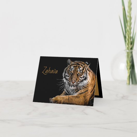 Golden Tiger Vielen Dank Note Card (Vorderseite)