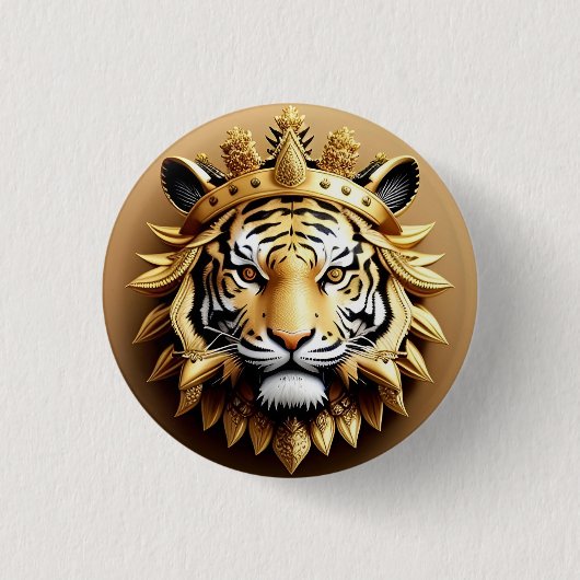 Golden Tiger Wappen Emblem Button (Vorderseite)